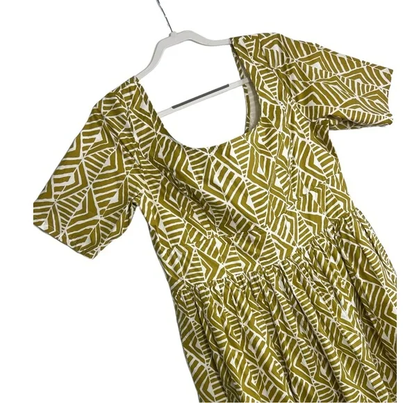 eShakti Geometric Print Green White Dress 18 - Picture 3 of 8